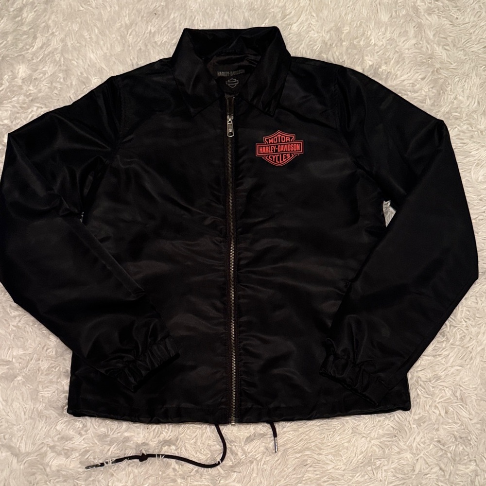 Harley-Davidson Black Windbreaker with Red Logo